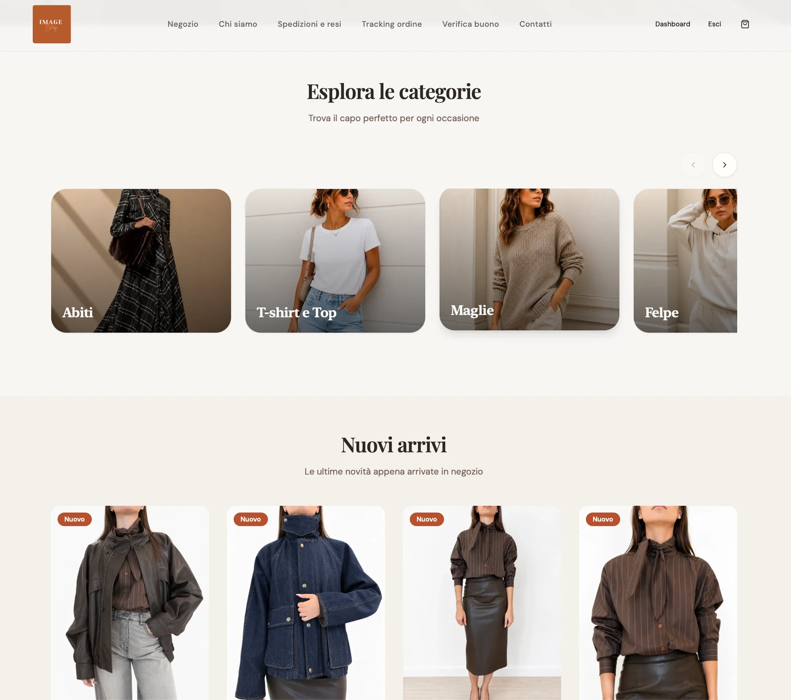 Il sito IMAGE Shop Cadoneghe realizzato da JellyFlow