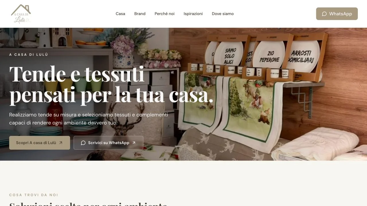 Il sito A casa di Lulù, realizzato da JellyFlow